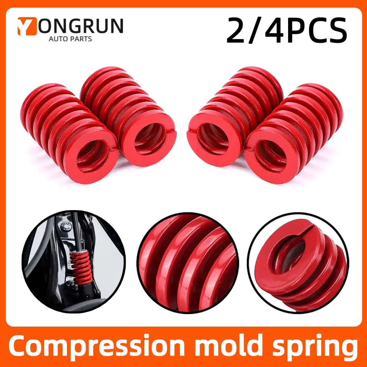 

YONGRUN 2/4 шт. опорный стержень, пружинный спиральный автомобильный задний багаж, опорный стержень для задней двери, пружинный красный сжаговый пружинный инструмент для тяги