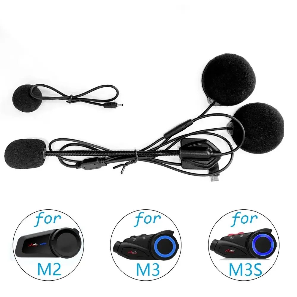 Suit for Motorcycle Full/Face Helmet Headset For Maxto M2 M3 M3S M2C Accessories Headphone Microphone 2 In1 Earphone image 4
