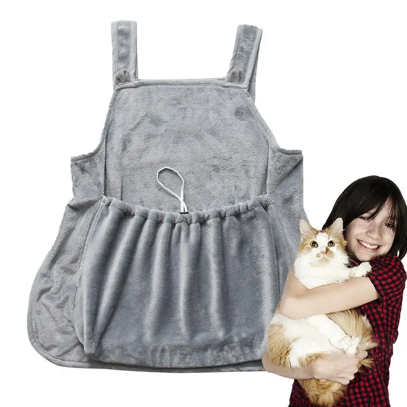 Cat Carrier Apron Pouch Anti-Scratch Soft Pet Sling Carrier For Accompanying Breathable Adjustable Cat Carrier Apron Cat