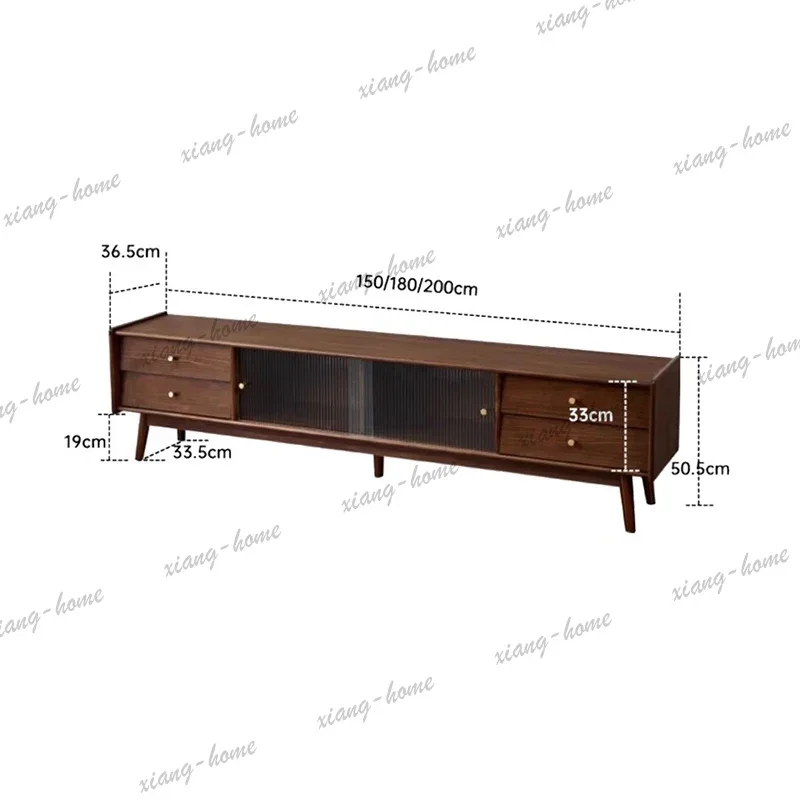 YJ Simple Trendy Tv Stand Mid Century Metal Handles Retro Luxury Tv Stand With Drawers Classic Mobiletto Porta Tv Room Furniture