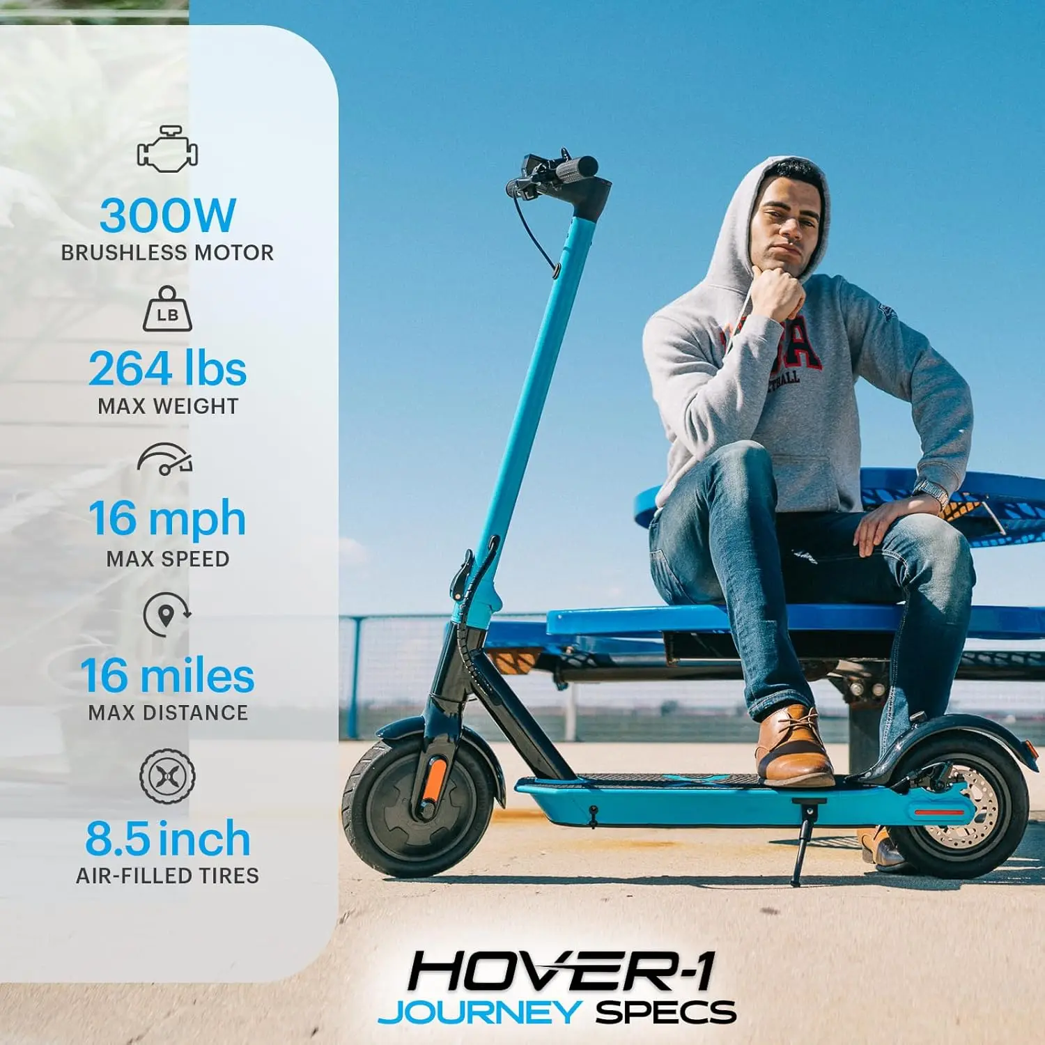 Hover-1 Reis Elektrische Vouwscooter-Zwart