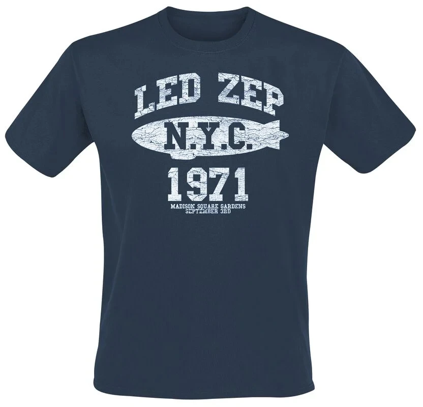 Camiseta da banda Led Zeppelin NYC 1971, 100% algodão, camiseta gráfica masculina, feminina, verão, streetwear, top
