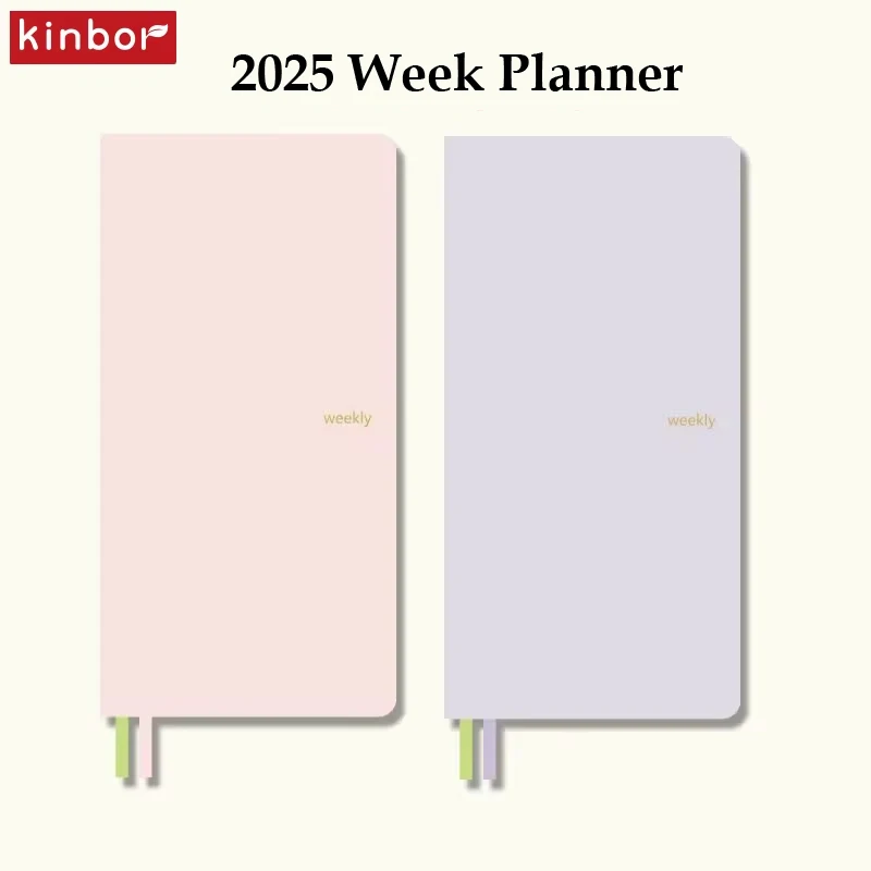 Kinbor 2025 Weekly Planner Two Pages A week 52g BaChuan Paper Efficiency Manual Daily Planner To do List notepads Book For Gift