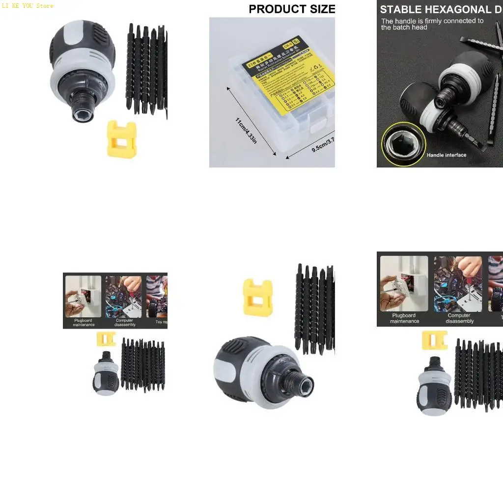 W3JE Ratchet Screwdriver Set Short Handle Grooved Drill Head Telescopic Detachable Steel Screw Driver Repair Hand Tool