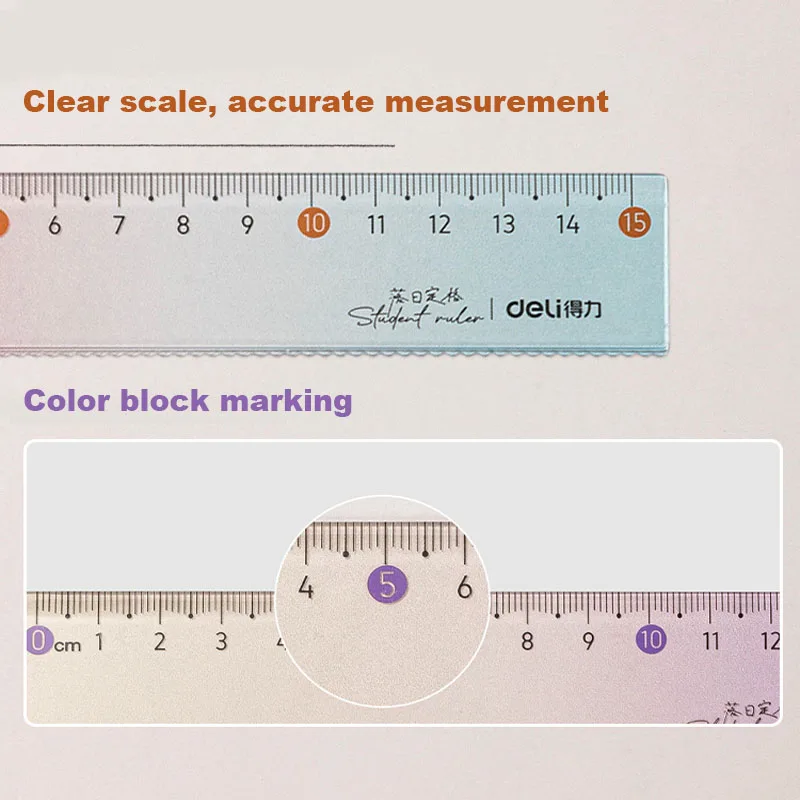 Imagem -03 - Bonito Kawaii Gradiente Régua Conjunto Multifuncional Faça Você Mesmo Desenho Réguas para Crianças Estudantes Escola Papelaria Peças Set em