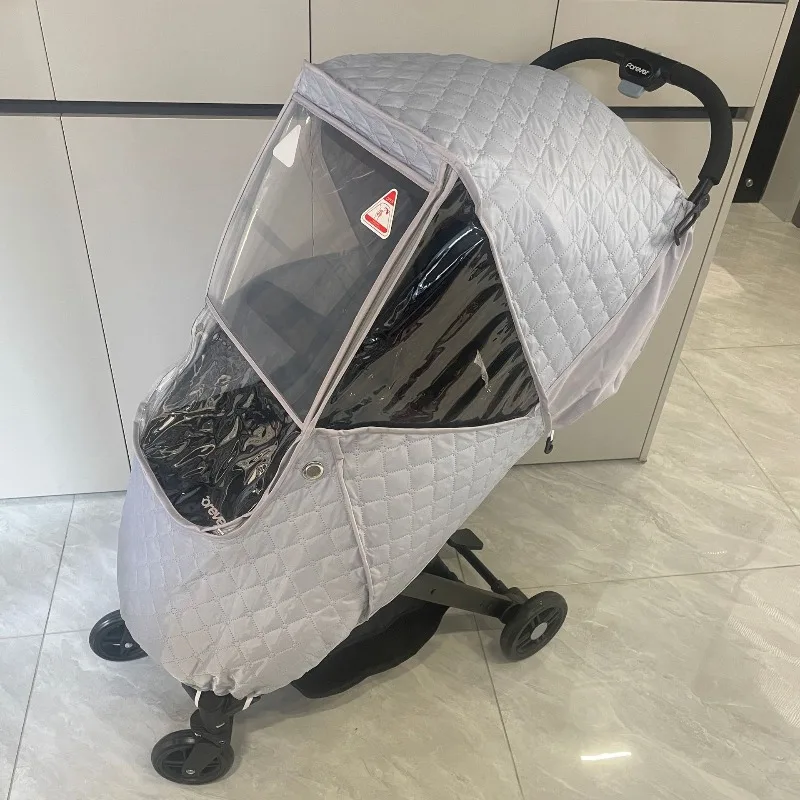 Universal Stroller Weather Cover Windproof Rain Shield Winter Warm Protection Baby Carrier Canopy