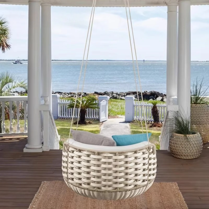 Factory Direct 2026 Outdoor Swing Chair Backyard Rattan Hammock Patio Balcony Furniture Garden Sets Custom Hanging Chair Sunbed