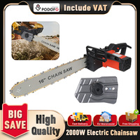 Podofo 16-inch Electric Chain Saw Converter Bracket Kit, 2000W Brushy Lightweight Pruning Chain Saw For DIY Home Woodworking