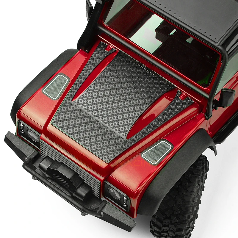 แผ่นตกแต่งฝาครอบโลหะกันลื่นสำหรับรถไต่1/18 RC Traxxas ชิ้นส่วนอัพเกรดแผ่นป้องกัน TRX-4M