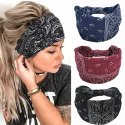 New Print Wide Headwrap Headbands Elastic Hair Bands Yoga Headband Fashion Turban Makeup Hair Hoop Vintag Headwrap Hair Accessor