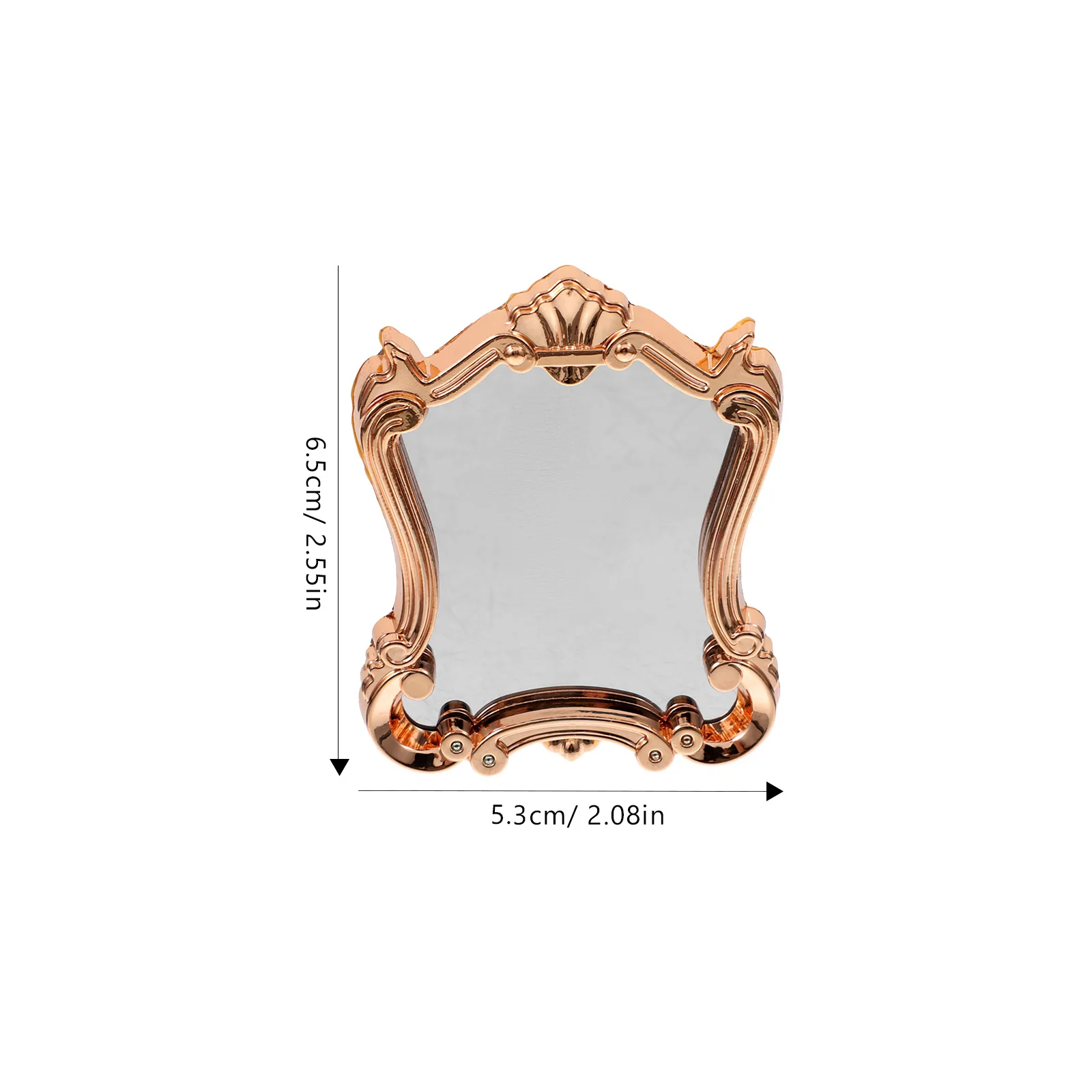 Mini miroir de salle de bain rétro pour maison de poupée, meubles de décoration de scène Miniature en Bronze, Mini miroirs muraux Vintage