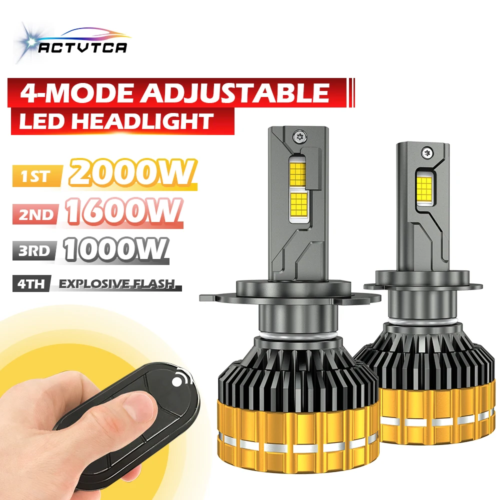 H7 H4 LED Headlight 2000000LM 2000W Adjustable Headlamp H8 H9 H11 H1 HB3 9005 HB4 9006 9012 LED Car lights 6000K Auto Bulbs