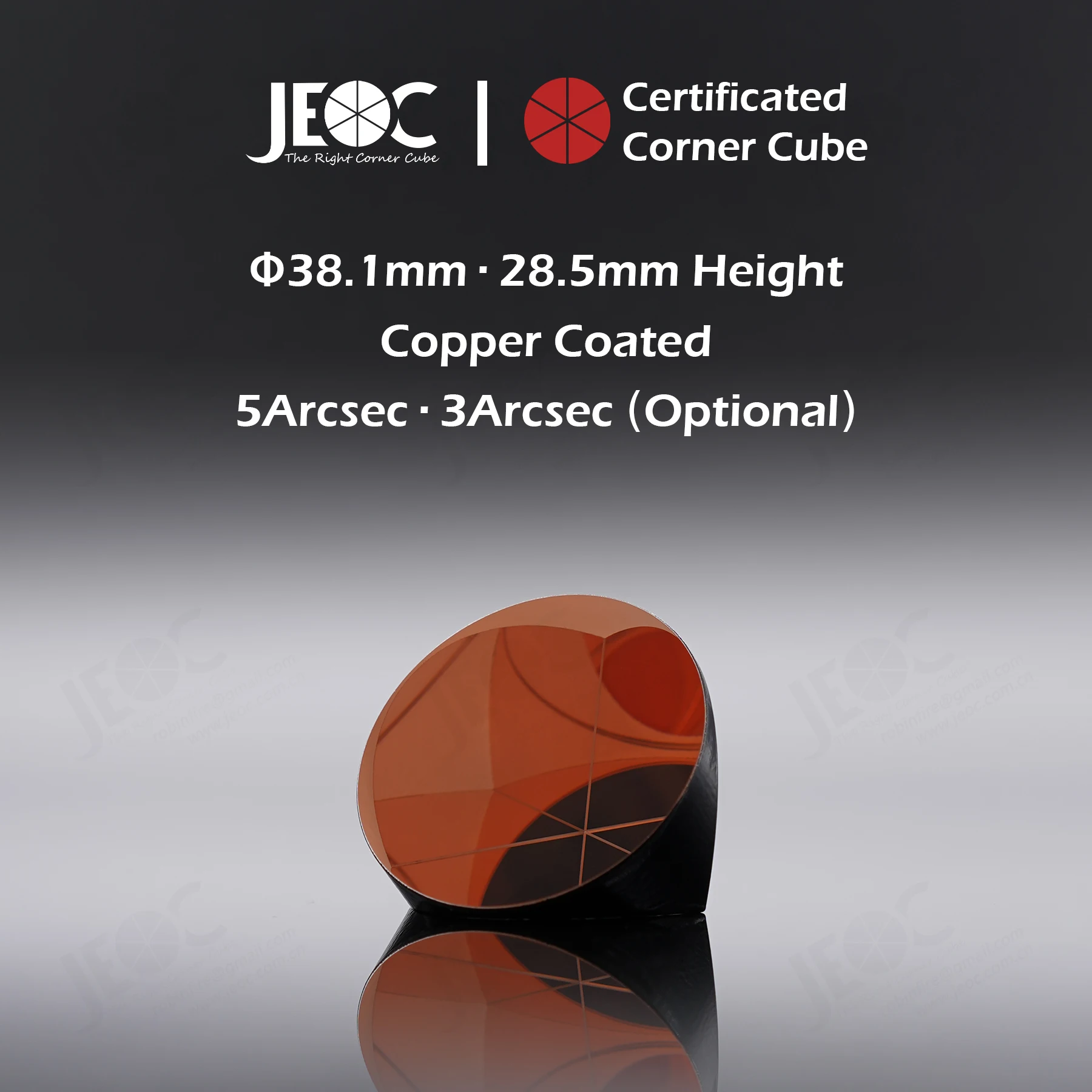 100pcs JEOC Certificated Corner Cube, 38.1mm (1.5