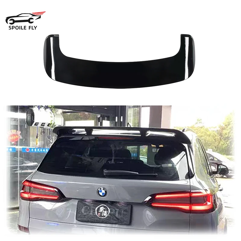 

For BMW X5 G05 30d 40d 40i 45e M50i M50d 2019+ High Quality ABS Car Rear Roof Wing Spoiler Glossy Black Carbon Fiber Look