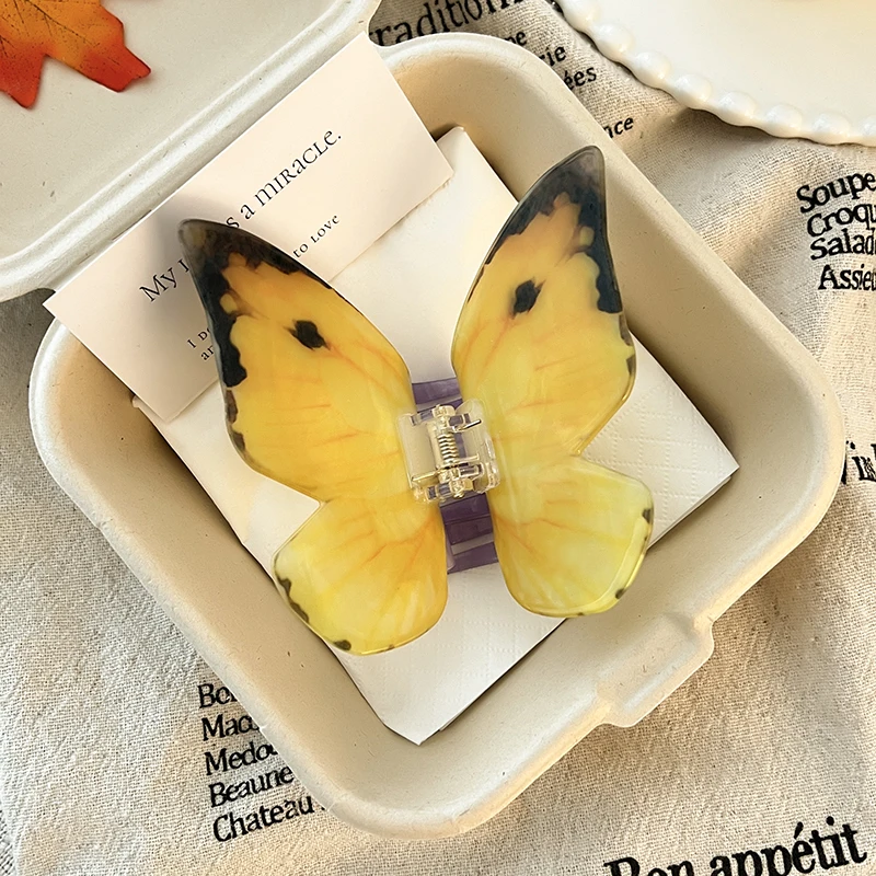 1 шт., красочные 3D коготь для волос в форме бабочки для женщин, летняя фея, зажим в виде сладкой акулы, высококачественные аксессуары для волос, головные уборы