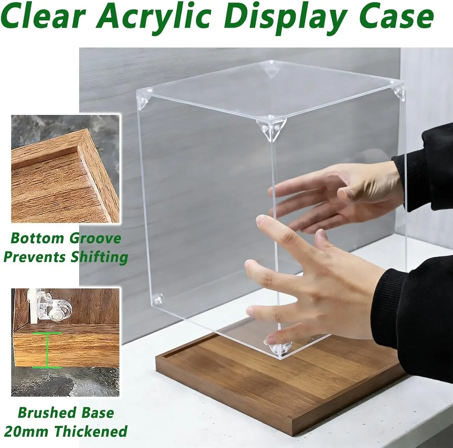 Clear Display Case for Collectibles, Acrylic Figurine Figurine Boxes, Visible Assemble Miniatures Storage Bins for Model Crafts(
