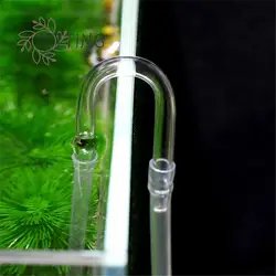 1Pc Transparent Glass Aquarium U Shaped Air Pipe Fish Tank Co2 Oxygen Tube Check Valve For Co2 Diffuser Air Pump Accessories