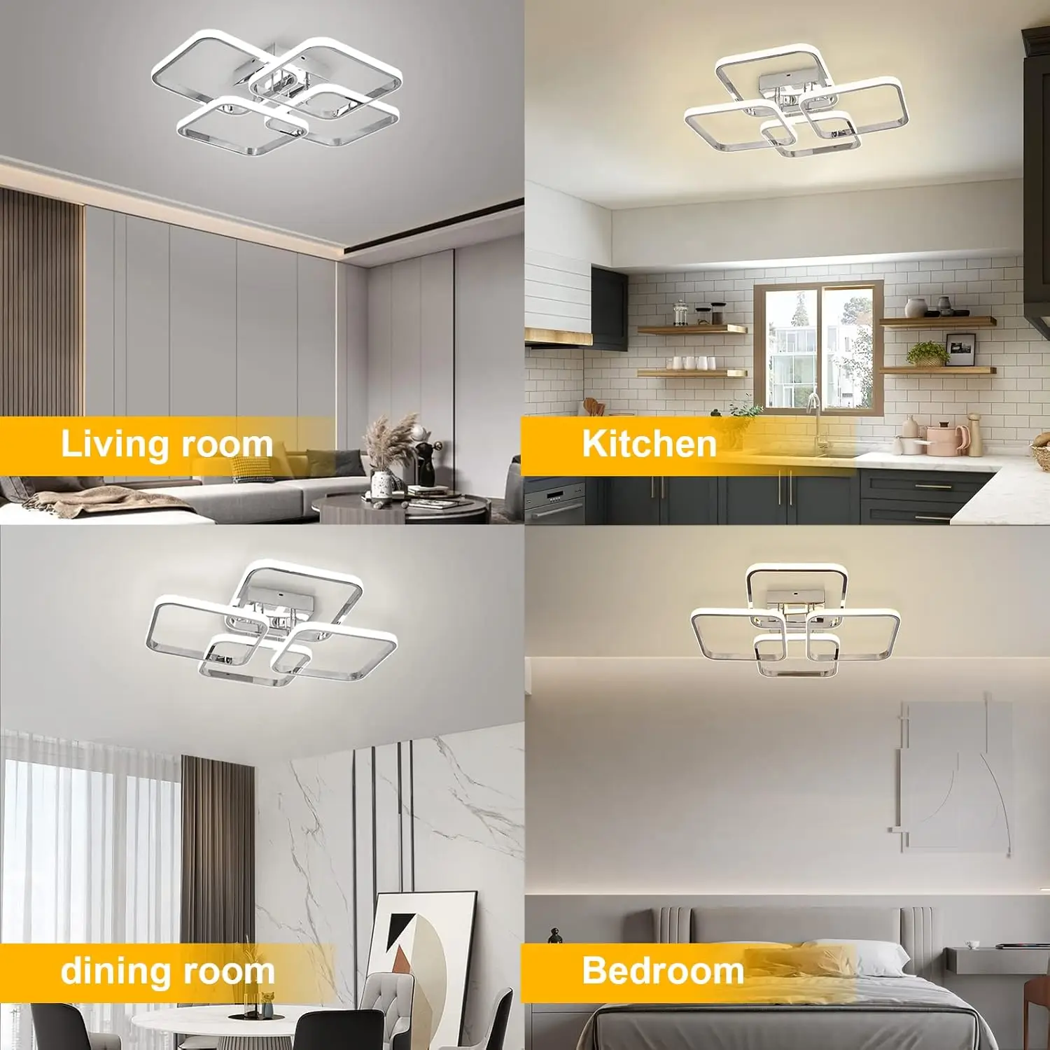 Modern LED Ceiling Light, Dimmable Acrylic Ceiling Lamp Flush Mount Ceiling Light Fixture for Bedroom Living Room Dining Room
