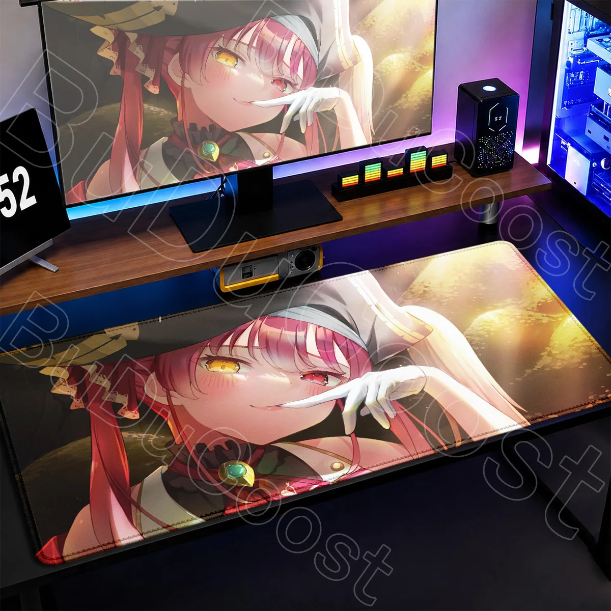 Hololive Cute Girl Houshou Marine XXL Mouse Pad Computer HD Printing Extended Tabletop Keyboard Mat PC Rubber Gaming Accessories
