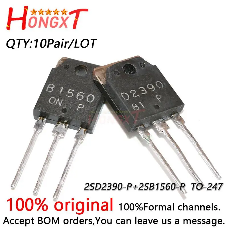 

10Pair 100% NEW Original 2SD2390-P 2SB1560-P 2SD2390 2SB1560 TO-247 High power amplifier transistors.