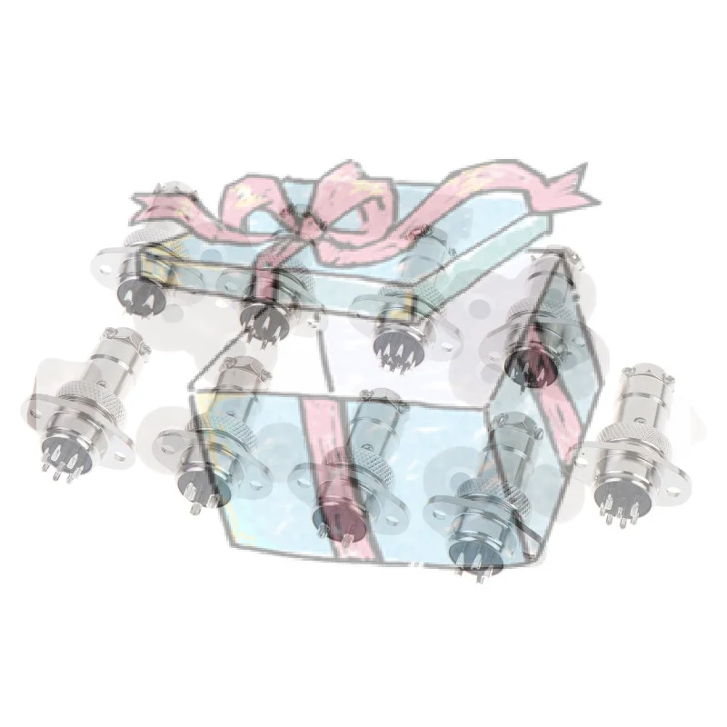 

【CCA】2Pcs Complete Plug Socket GX16 Square Flange 2 3 4 5 5 6 7 8 9 10 Male And Female Plug 16M Connector