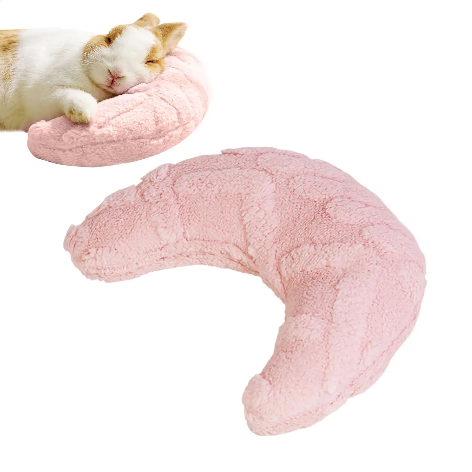 Haustier-Nackenkissen in Mondform, weiches Plüschkissen für kleine Tiere, Hamster, Frettchen, Kaninchen, Käfig, Schlafzubehör für Haustiere – Detail 4