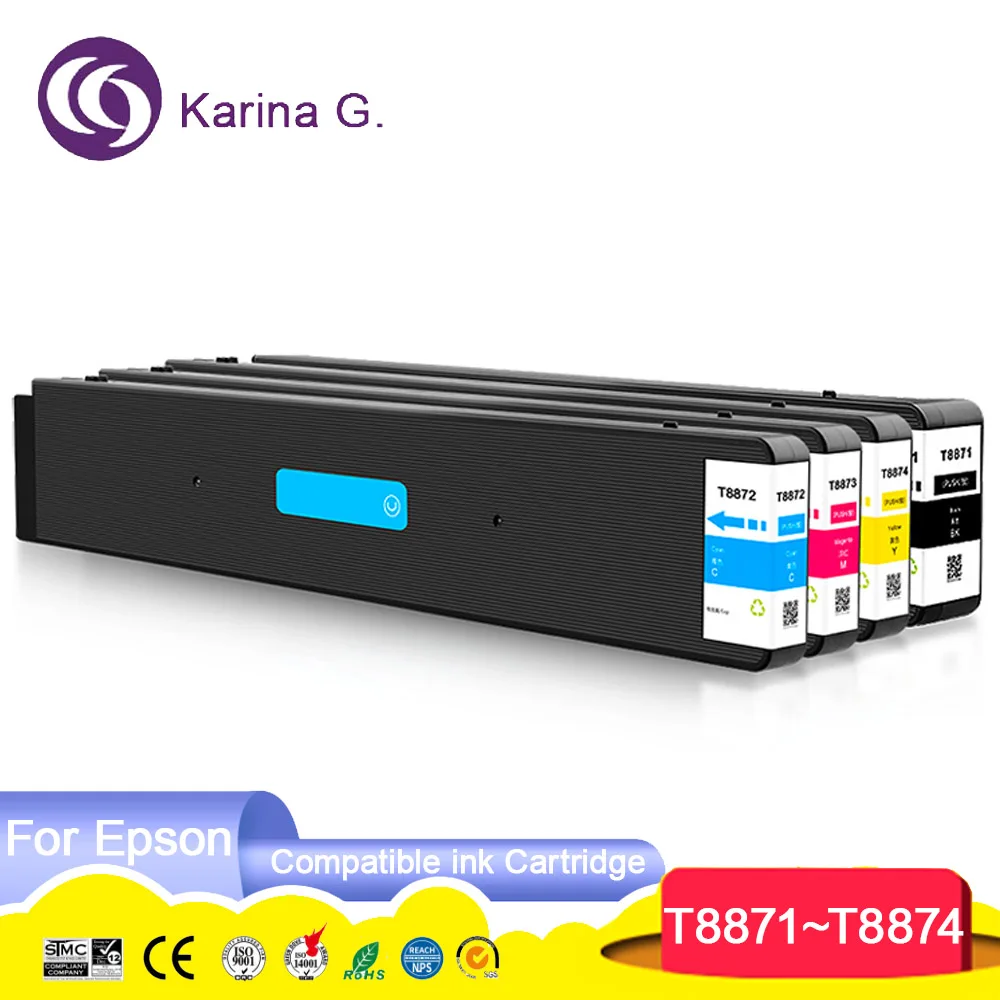 

T8871 T8872 T8873 T8874 ink cartridge with pigment ink for Epson WorkForce Enterprise WF-C17590a/WF-C17590c Series printer