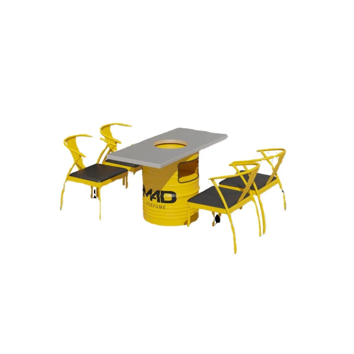 

Industrial style table and chair combination wrought iron hot pot table Korean barbecue restaurant Restaurant barbecue shop