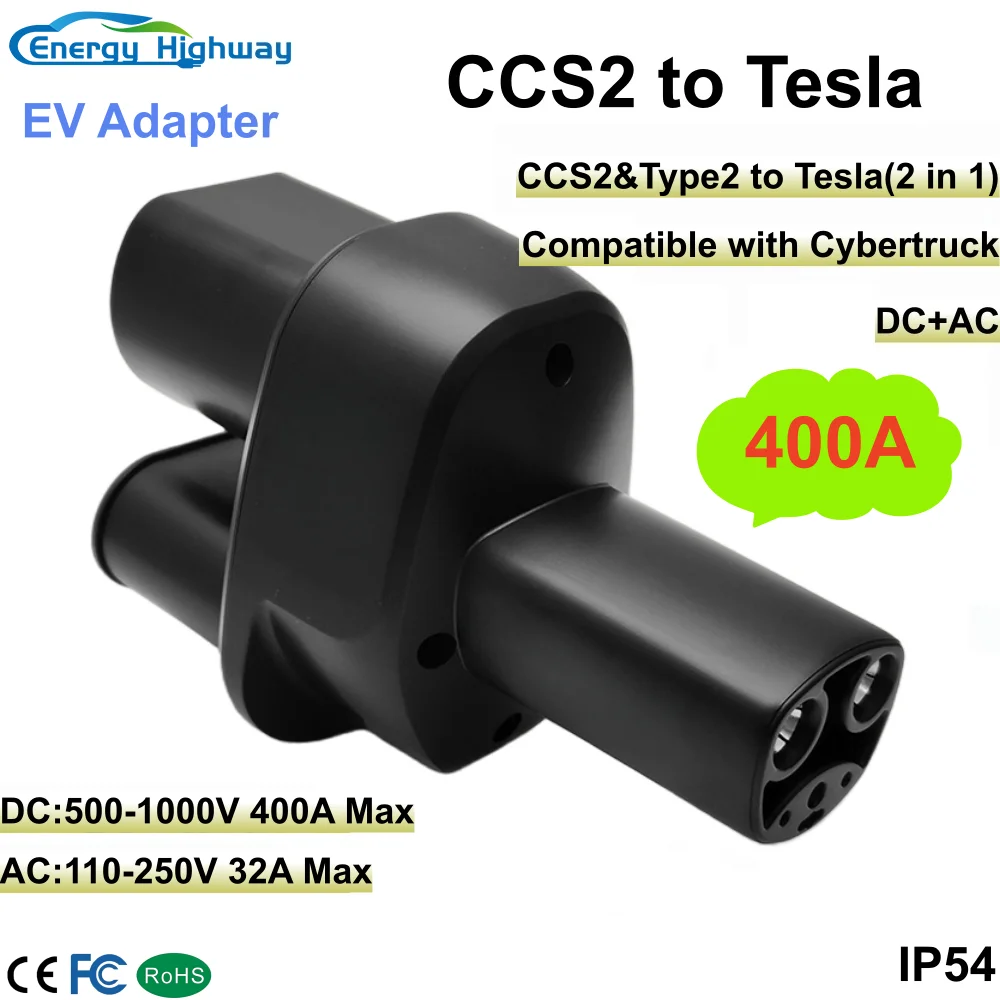 

Energy Highway CCS2 to Tesla(NACS) EV Charging Adapter 400A CCS Combo 2 for Cybertruck Convertor for Car Charger Adapterr