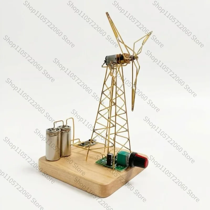 DIY Windmill Light Material Kit Industrial Style Eiffel Tower Desk Night Light Table Decor Pre-folded Copper Wire with Drawing