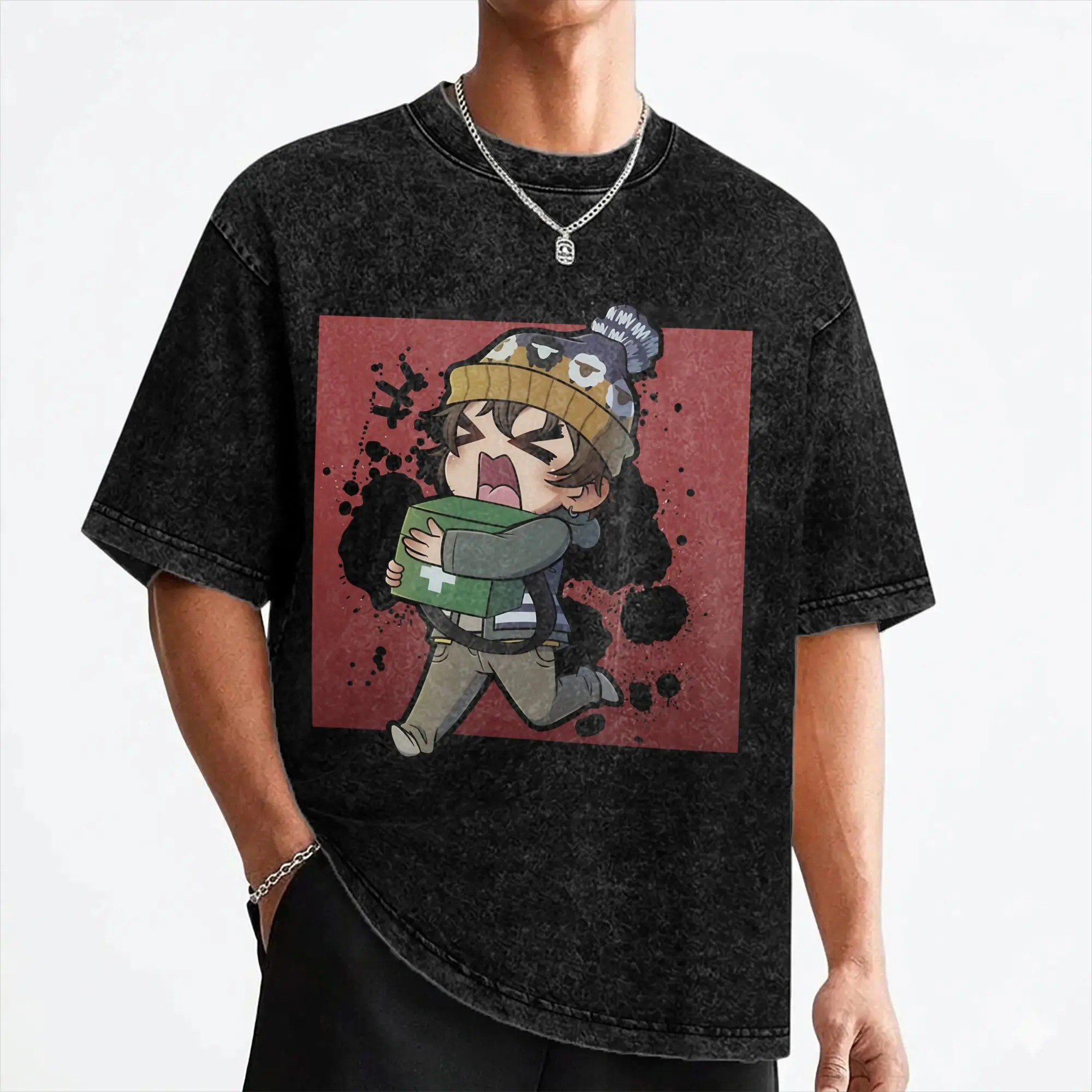 Austin Abrams Bryan  Washed T Shirts Streetwear Retro T-Shirt  Tees Tops for Men Women Short Sleeve High Street Printed