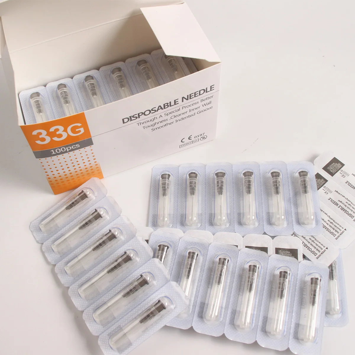 

100 шт./кор. маленькая безболезненная игла для татуировки 33G4MM 33G6MM 33G8MM 33G13MM сверхтонкая стерильная игла-инжектор инструменты для век