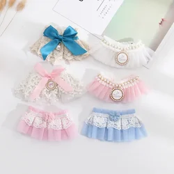 Pet Scarf Cat Lace Pearl Collar Cat Decoration Collar Ragdoll Accessory Lace Bow Princess Necklace Cute Dog Burp Cloth