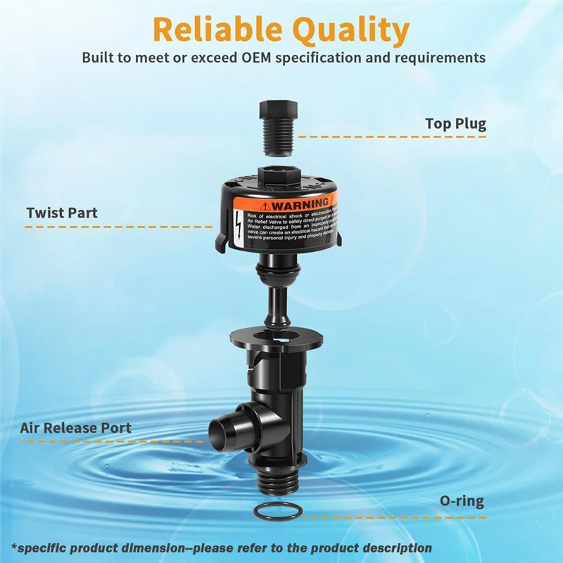 

B08B-High Flow Air Relief Valve 98209803 For Pool And Spa Filter 98209803 High Flow Manual Air Relief Valve Replacement