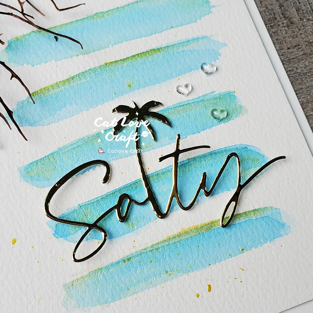 Catlove المالح كلمة المعادن قطع يموت سكرابوكينغ قالب سكين Stencil يموت قطع بطاقة صنع Craft بها بنفسك الحرفية النقش جديد يموت ل