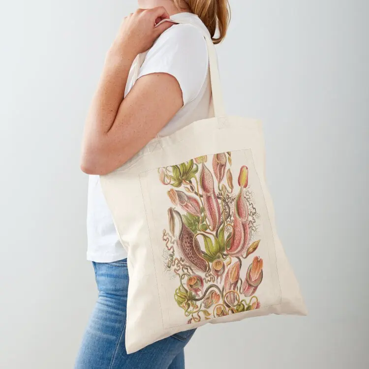 

Pitcher plants Ernst Haeckel scientific illustration 1900-1910 Tote Bag Women's shopper Cloth bag Lady bags