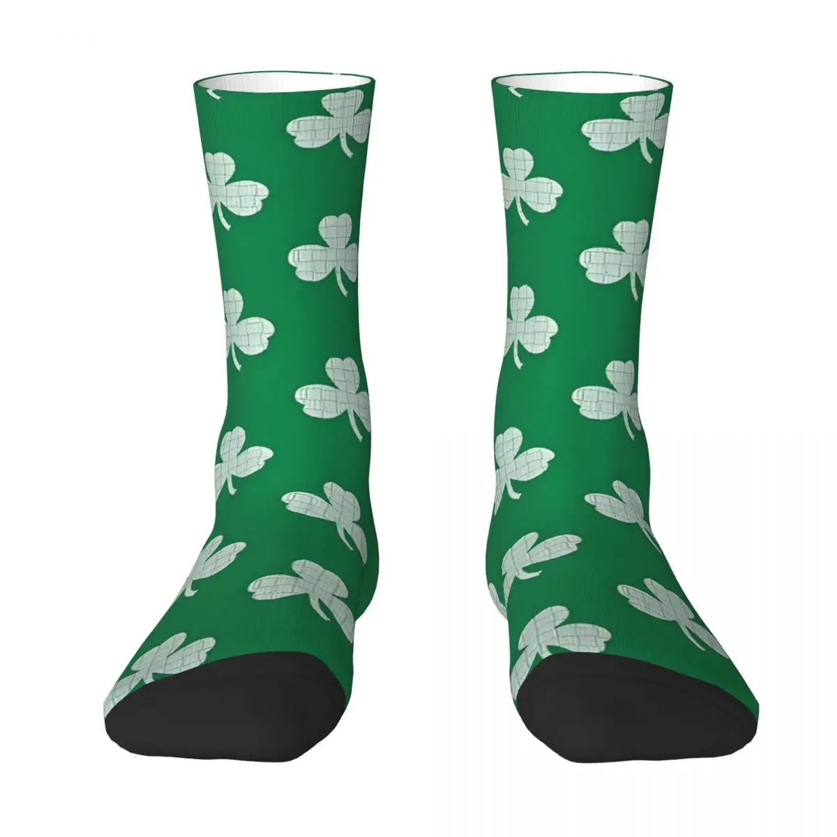 Autumn Winter Retro Men's Women's Parquet Clover 4 Socks Celtics Boston Basketball Lrish Sweat Absorbing Basketball Socks