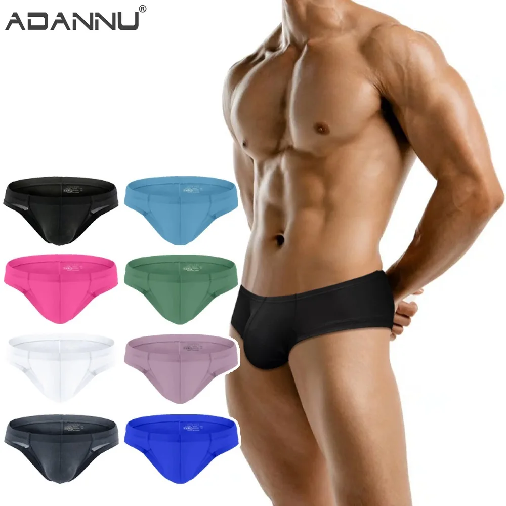 

Трусы из модала, мужские трусы, однотонное бесшовное нижнее белье с низкой талией, удобные дышащие спортивные трусы для геев, мужское нижнее белье