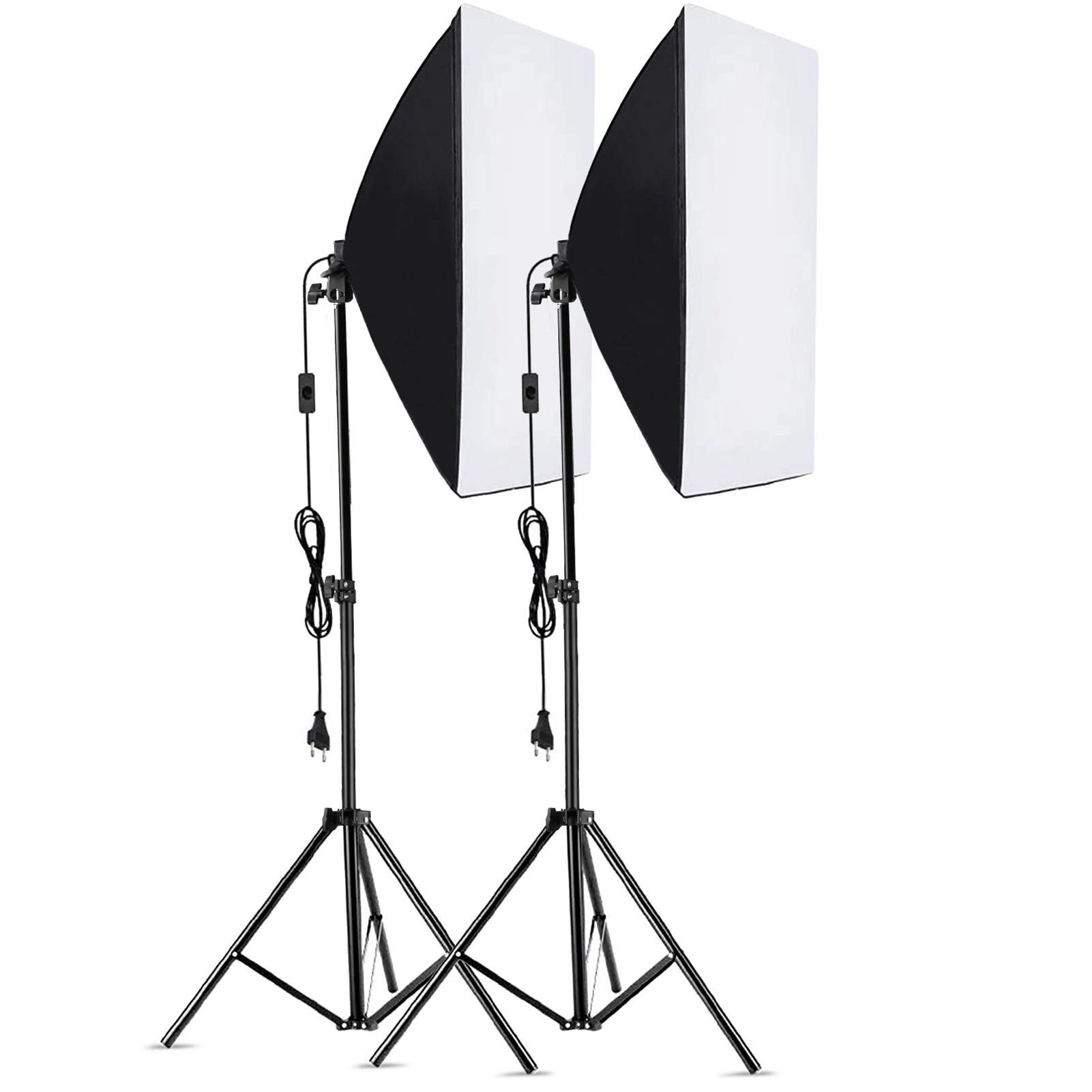 Studio Photography Light Kit Softbox Lighting Set Including 85W 3000K-6000K Bi Color Temperature LED Light Softbox Light Stand B