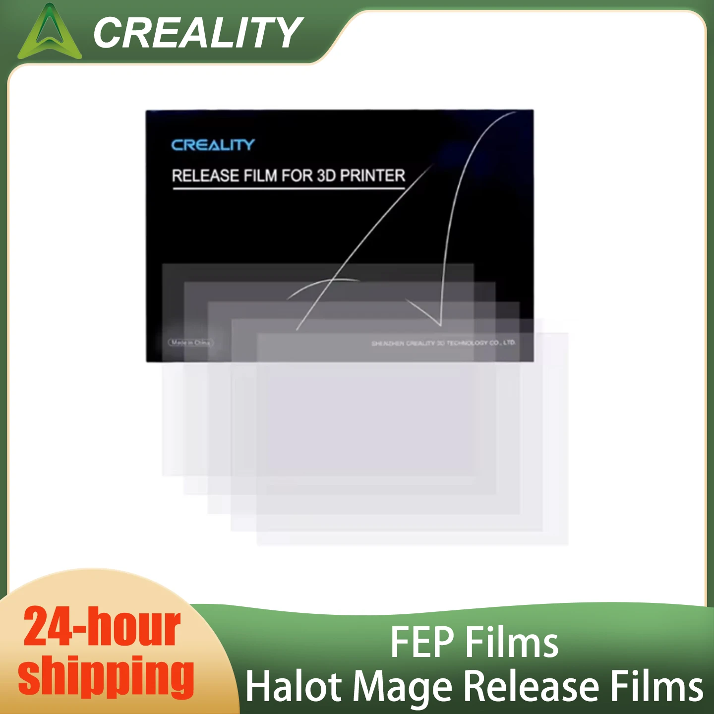 

Пленки FEP Creality для 3D-принтеров HALOT MAGE/HALOT MAGE Pro (10-дюймовые LCD SLA DLP), 286x198x0.15 мм, 5 шт.