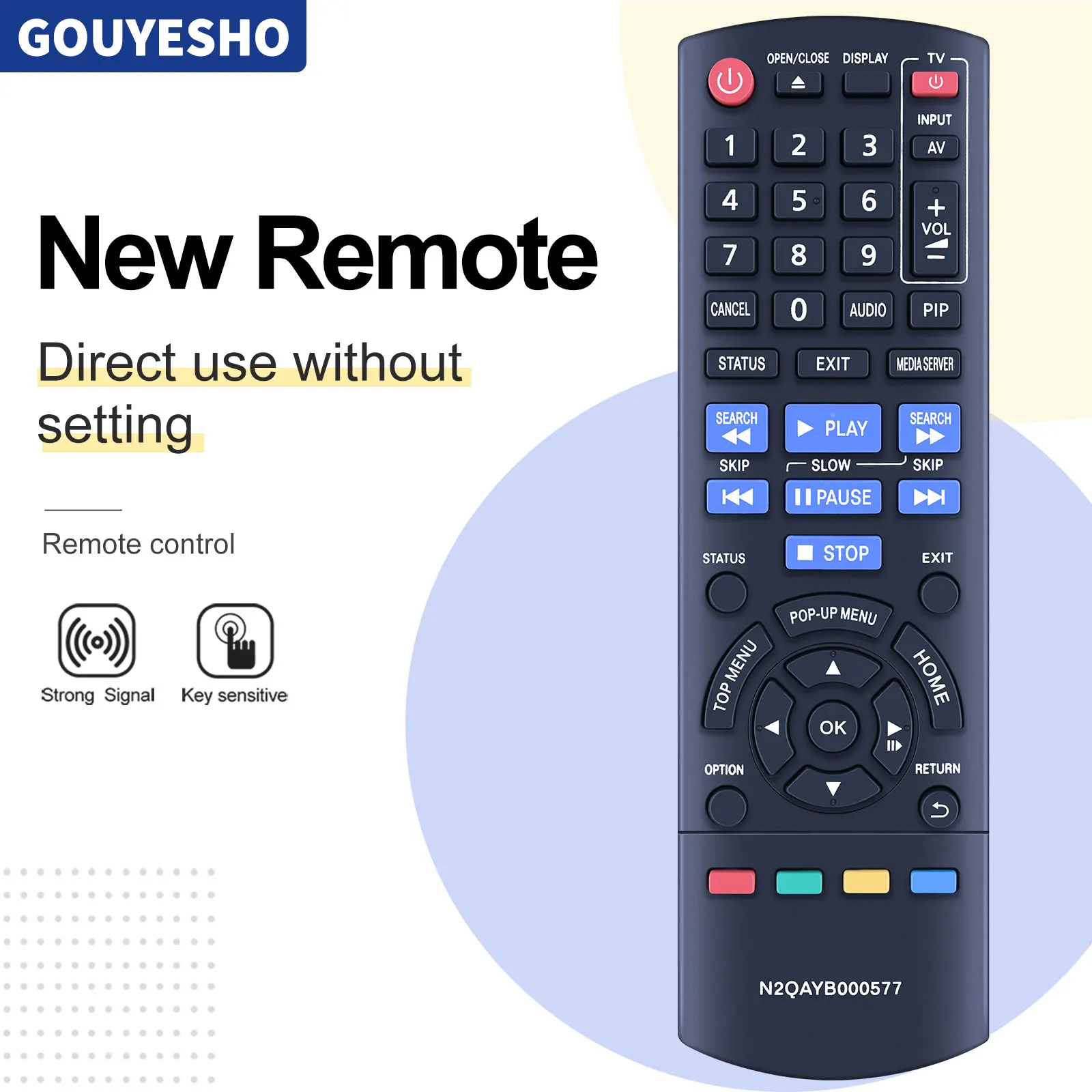 New N2QAYB000577 Remote Control For Panasonic Blu-ray DVD Player DMP-BD75EB DMP-BD75 RC48127 RM-L1378 EUR-511226 EUR-646932