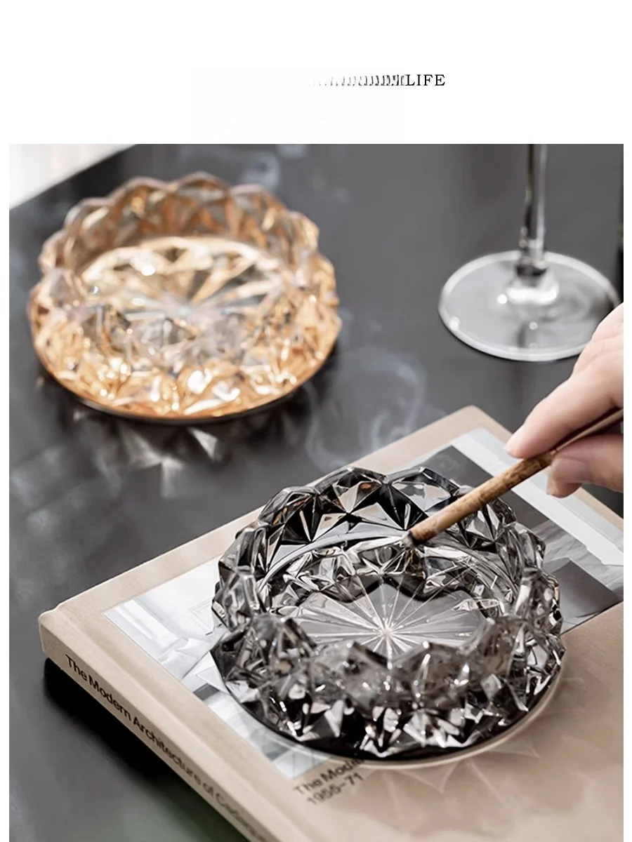 

Tlife Crystal Luxury Glass Atray Modern Simple Sle Home Living Room Decorative Item Sparkling Glass Atray Chinese Manuf...