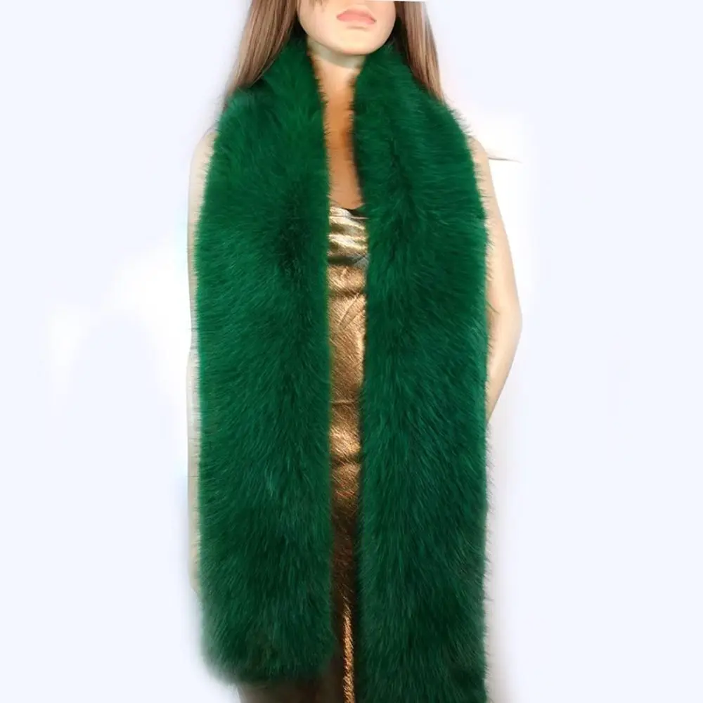 Trendiger Kunstkaninchenfell-Imitat-Nerzschal Verdickter Langer Schal Warmer Einfarbiger Damen-Winterschal für Partys – Detail 8