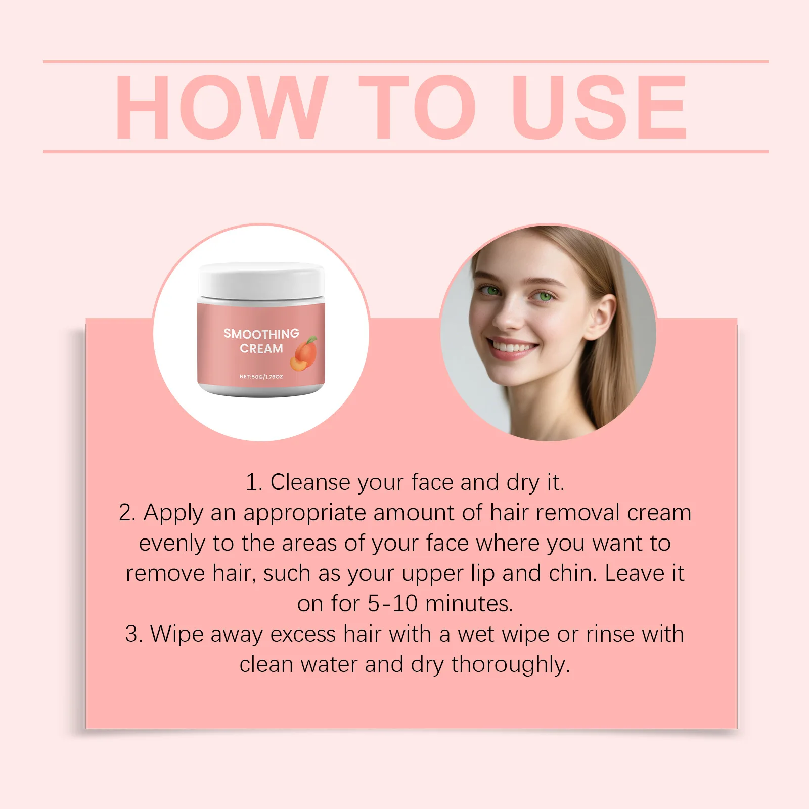 كريم مزيل الشعر الخوخي غير مؤلم مثبط نمو الشعر مهدئ ترطيب لطيف واضح الوجه الشفاه تحت الإبط كريم إزالة الشعر #6