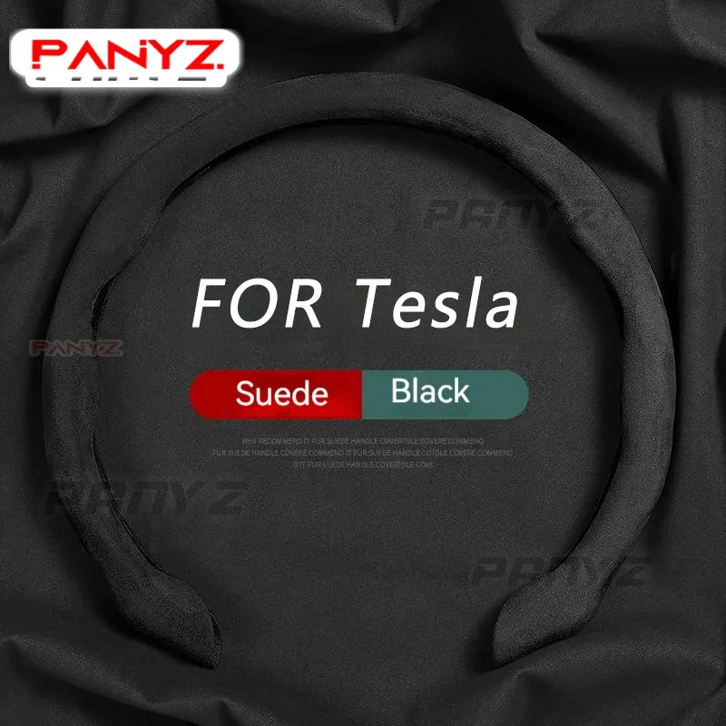 자동차 스웨이드 스티어링 휠 커버, 테슬라 모델 3, Y, 모델 S용, 여름 땀 흡수, 자동차 스타일링, 핫 뉴 자동차 2022 2021
