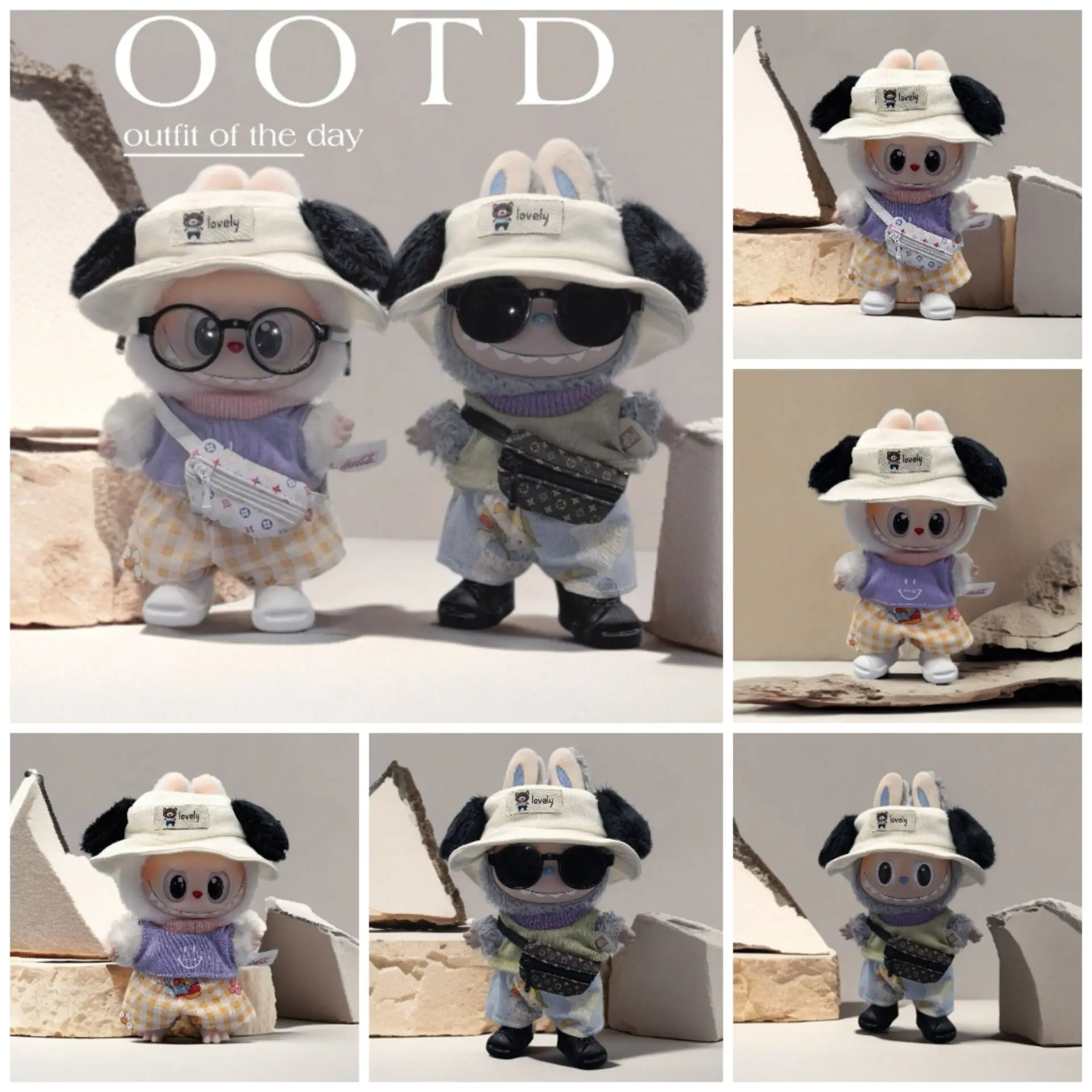 

Baby clothes only] labubu fashion baby clothes blind box Labubu cute cat ear suit pendant clothing accessories baby alive