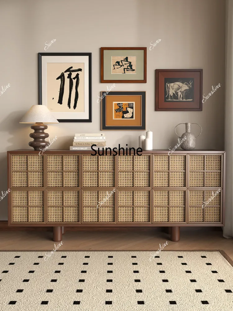

Retro modern simple large-capacity wabi sabi homestay decoration cabinet