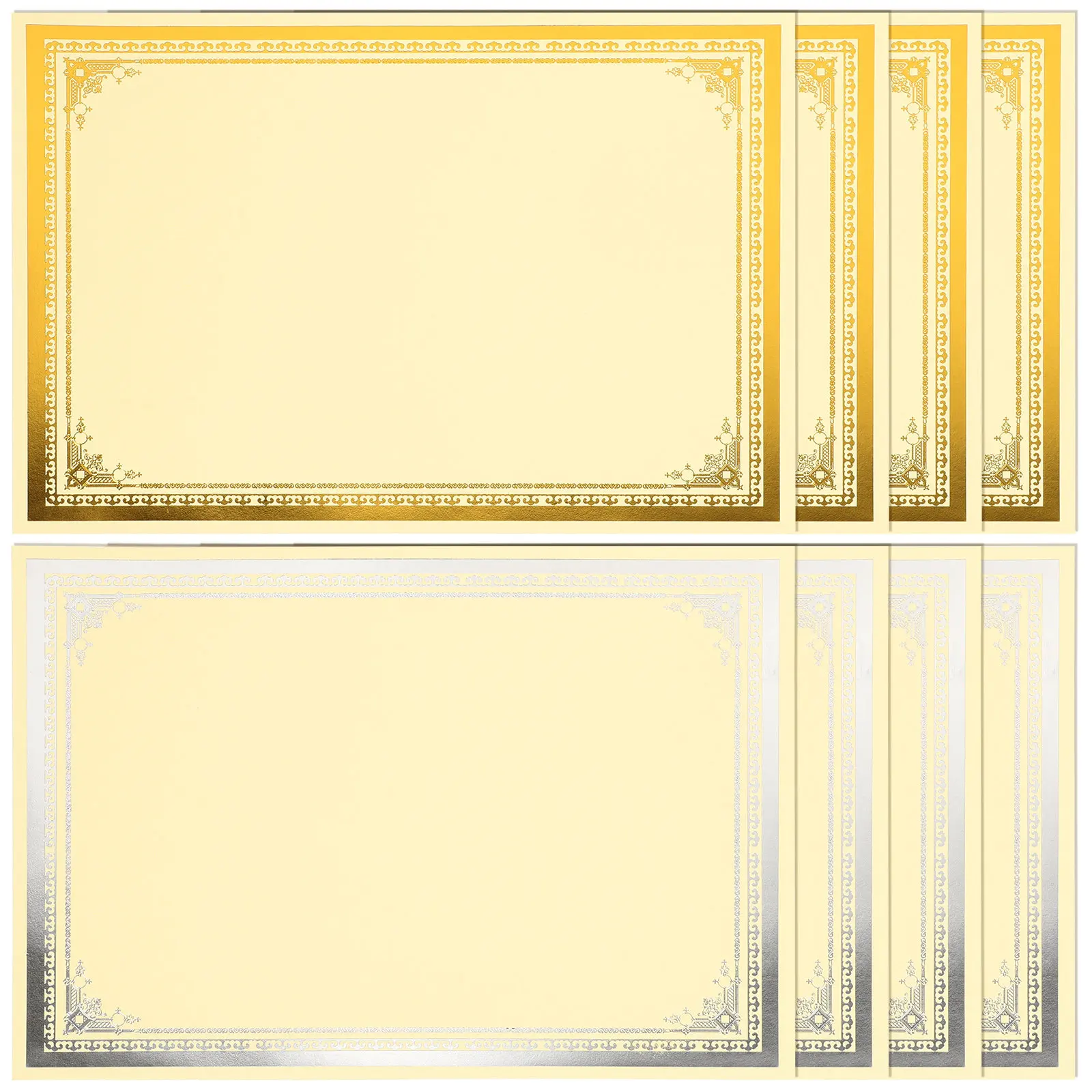 8 Sheets Certificate Paper Blank Diploma Papers for School Office Printable Student Award Certificate Papers