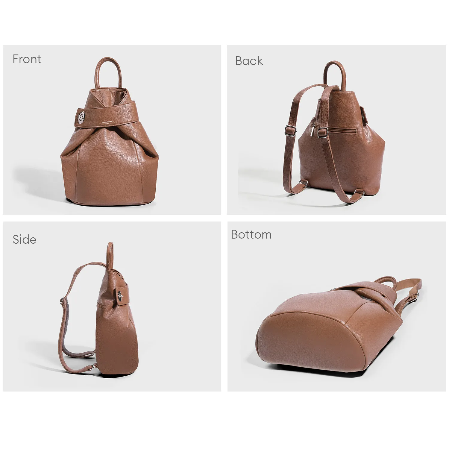 New David Jones Women Backpacks PU Leather Waterproof Female Shoulder Bag Fashion Design Driven Commuting Student School Bags