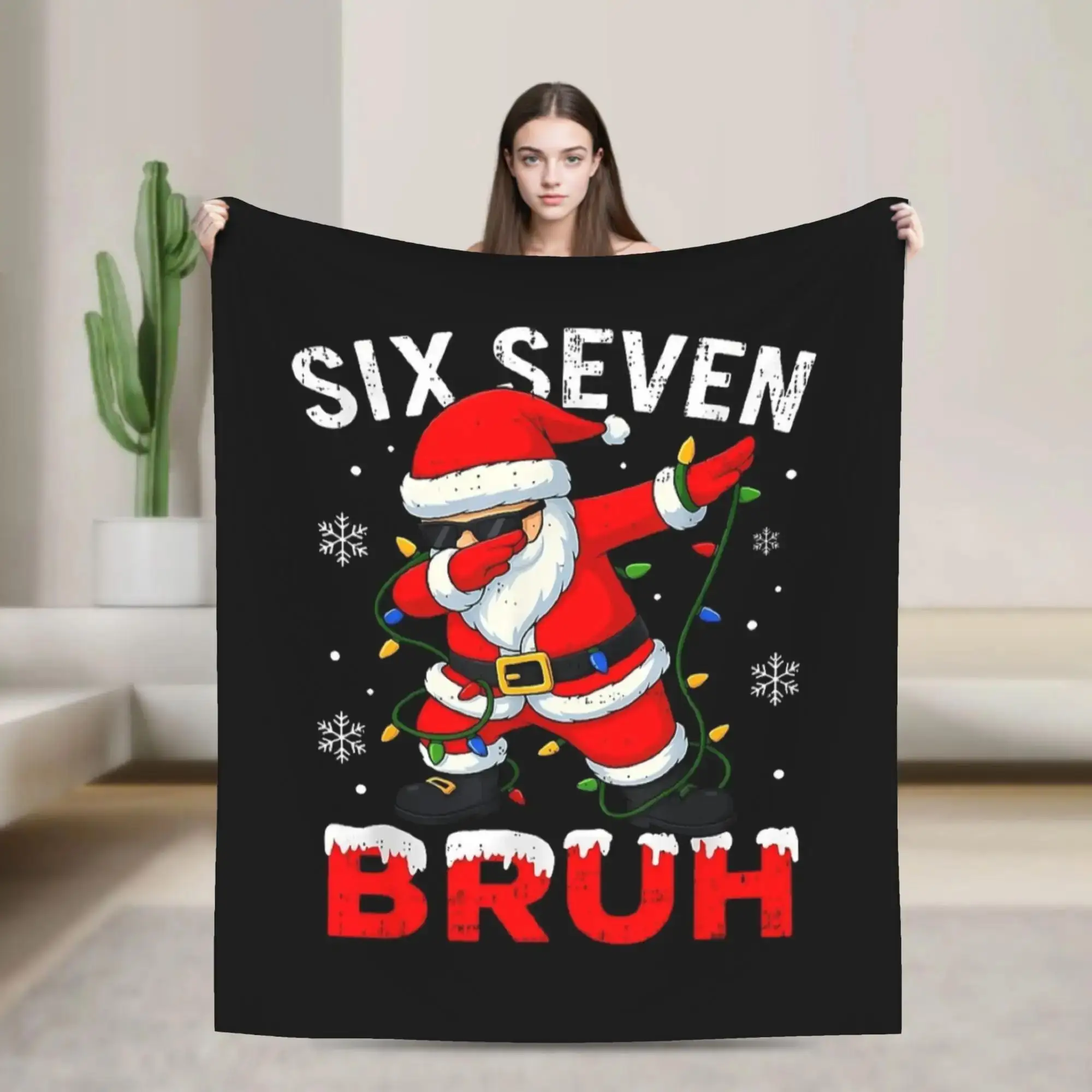 

Забавное рождественское одеяло с изображением Санты, делающего даб, Meme Six Seven Bruh, мягкое постельное белье для зимы, для детей, мальчиков и девочек, для использования на улице